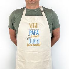 Delantal Personalizado (Nombre) Es un Papá genial y un Cocinero Fenomenal