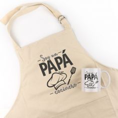 Pack Delantal Papá + Taza Divertido Soy un Papá Cocinero
