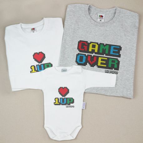 Pack 3 Prendas GAME OVER, 1UP