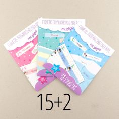 PROMO Etiquetas termoadhesivas para ropa 48u, compra 15 y te regalamos 2