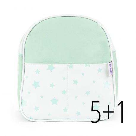 PROMO NUEVA Mochila estrellas menta no personalizado, compra 5 y te regalamos 1