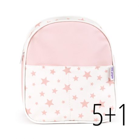 PROMO Mochila estrellas rosa no personalizado, compra 5 y te regalamos 1