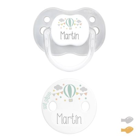 Fuchsia Duo Baby Deco personalized Pacifier and Clip chain Pack