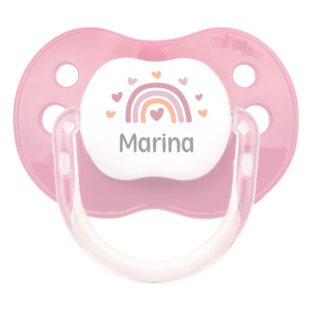 Chupete Classic Deco Arcoíris Blush Personalizado