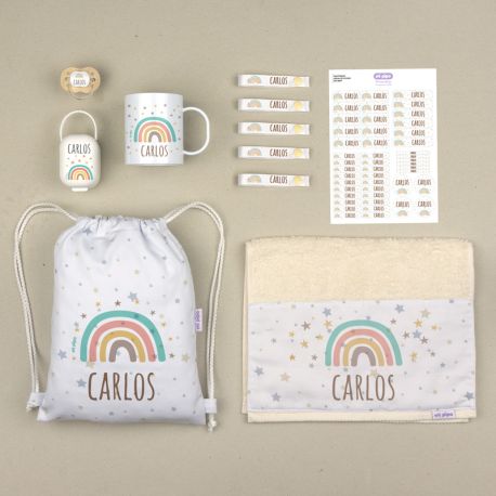 NUEVO Pack Mi Cole Arcoíris Soft personalizado + Regalo Etiquetas objetos