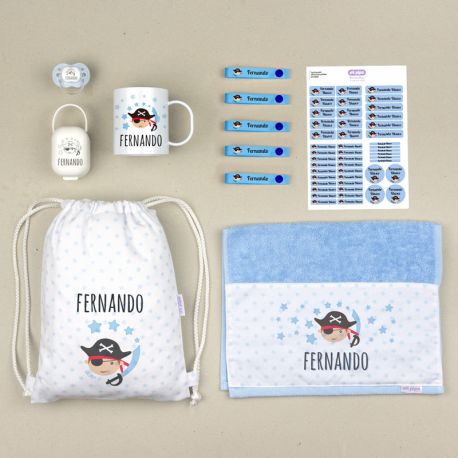 Pack Mi Cole Pirata personalizado + Regalo Etiquetas objetos