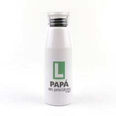 Botella Aluminio Divertida Papá en Prácticas
