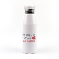 Botella Aluminio Mi Papá y yo somos la Bomba no personalizada