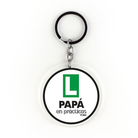 Llavero Metacrilato Redondo Papá en Prácticas