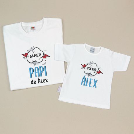 Pack 2 Prendas Personalizadas Superpapi de (nombre niño)/ Super (nombre niño)