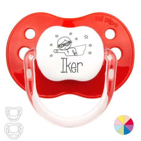 Chupete Personalizado Nombre + Superhéroe