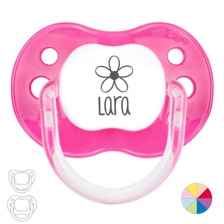 Chupete  Personalizado Nombre + Flor