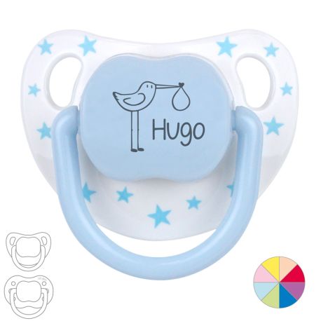 Chupete  Personalizado Nombre + Cigüeña