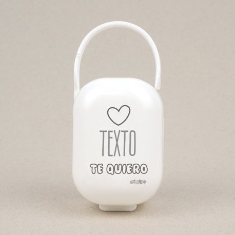 Cajita Portachupetes Divertida (Texto libre) Te Quiero