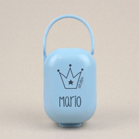 Box Pacifier Holder White-Heart Pink Personalized