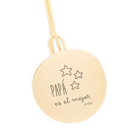 Portachupetes Gummy Divertido Papá es el mejor, elige color