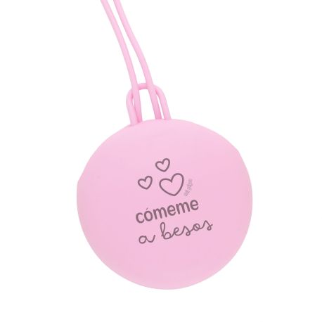 Portachupetes Gummy Divertido Cómeme a besos, elige color