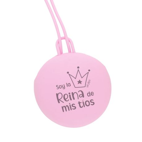 Portachupetes Gummy Divertido Soy la reina de mis tíos, elige color