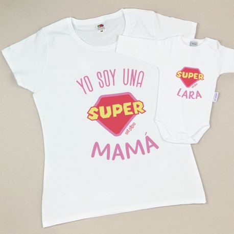 Pack 2 Prendas Personalizadas Yo soy una Súper Mamá / Super (nombre niña)