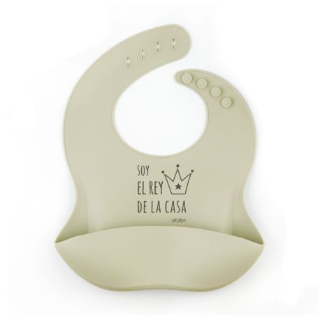 Babero SILICONA Soy el Rey de la casa, elige color