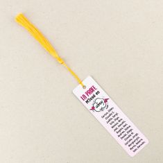 Marcapáginas Personalizado la Profe (nombre) es súper rosa (texto alumnos)