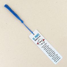 Marcapáginas Personalizado el Profe (nombre) es súper azul (texto alumnos)