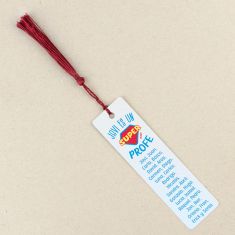 Marcapáginas Personalizado (nombre) es un súper Profe azul (texto alumnos)