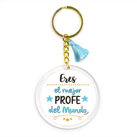 Keychain Simple Shape Star Blue Personalized 