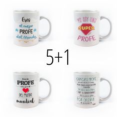 PROMO Tazas divertidas Especial Profes, compra 5 y te regalamos 1