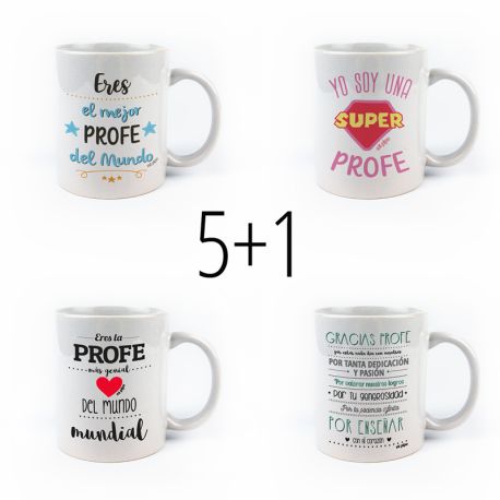 PROMO Tazas divertidas Especial Profes, compra 5 y te regalamos 1