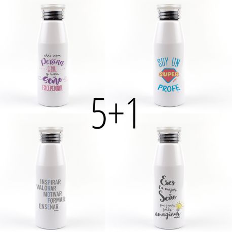 PROMO Botella Aluminio especial Profes, compra 5 y te regalamos 1