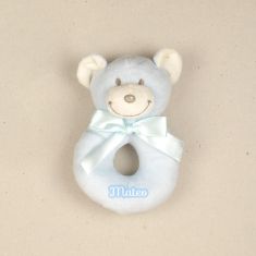 Dou-Dou Teddy Bear Head Blue +0M Personalized