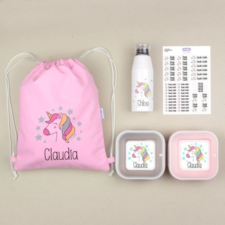 Personalized Pink "Bag to school" pack