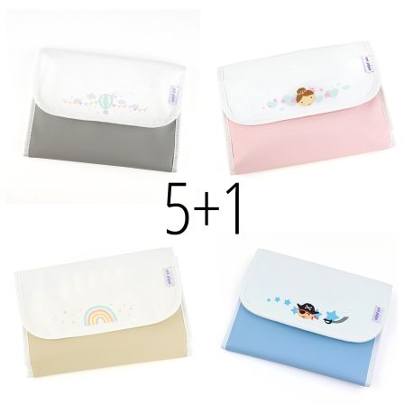 PROMO Porta pañales y toallitas no personalizado, elige diseño, compra 5 y te regalamos 1