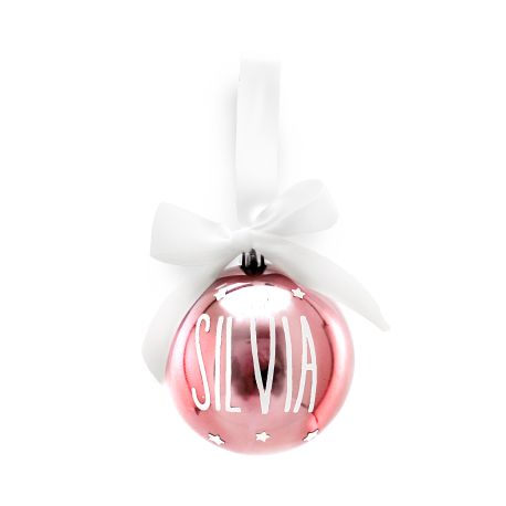 Bola Lazo Navidad Rosa personalizada 