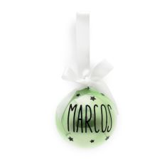 Bola Lazo Navidad Verde Perla personalizada