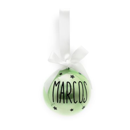 Bola Lazo Navidad Verde Perla personalizada