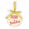 Bola Navidad MADERA Guirnalda Estrellas, Navidad es Familia