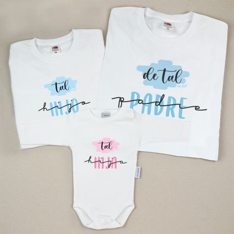 Pack 3 Prendas De tal padre...Tal hijo/a...Tal hijo/a