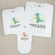 Pack 3 Prendas Papasaurio... Hijosaurio/a o Bebesaurio
