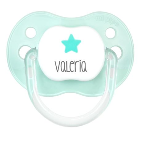 Chupete Baby Deco Estrella Mint Personalizado
