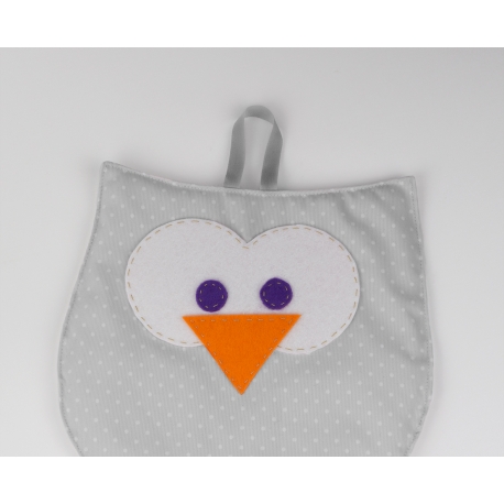 Búho para colgar Gris Handmade Personalizado