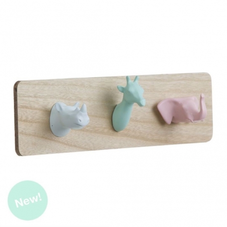 Percha de 3 ganchos animales