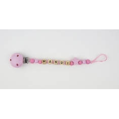 Cadenita de madera personalizada estrella tonos rosa