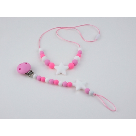 Pack Lactantion Basic Pink (Necklace + Silicone Chain)