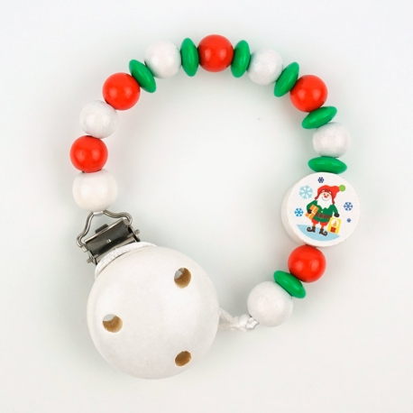 Cadenita de Madera Navidad Papá Noel Blanca