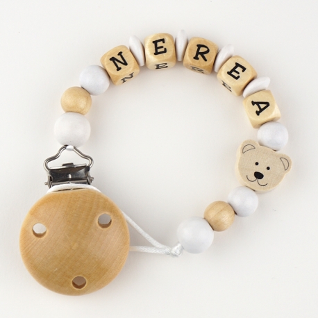 Wood chain Natural Teddy Bears Personalized