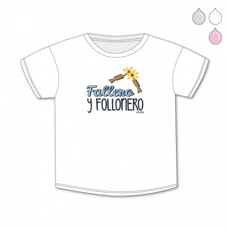 Camiseta Divertida Bebé Fallero y Follonero