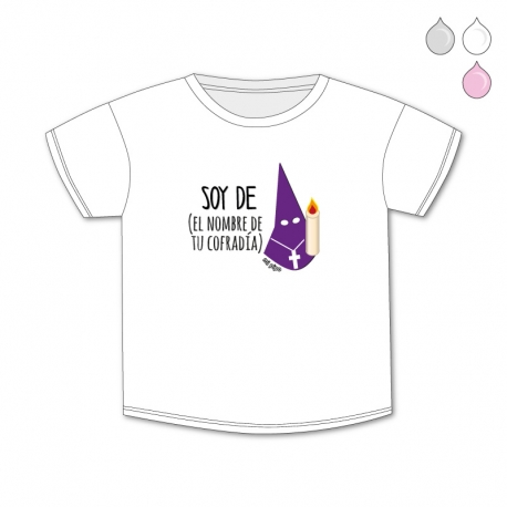 Camiseta Personalizada Bebé Soy de (el nombre de tu Cofradía) Nazareno