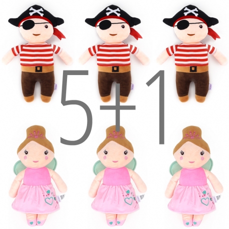 PROMO Muñecos Hada y Pirata no personalizados, compra 5 y te regalamos 1